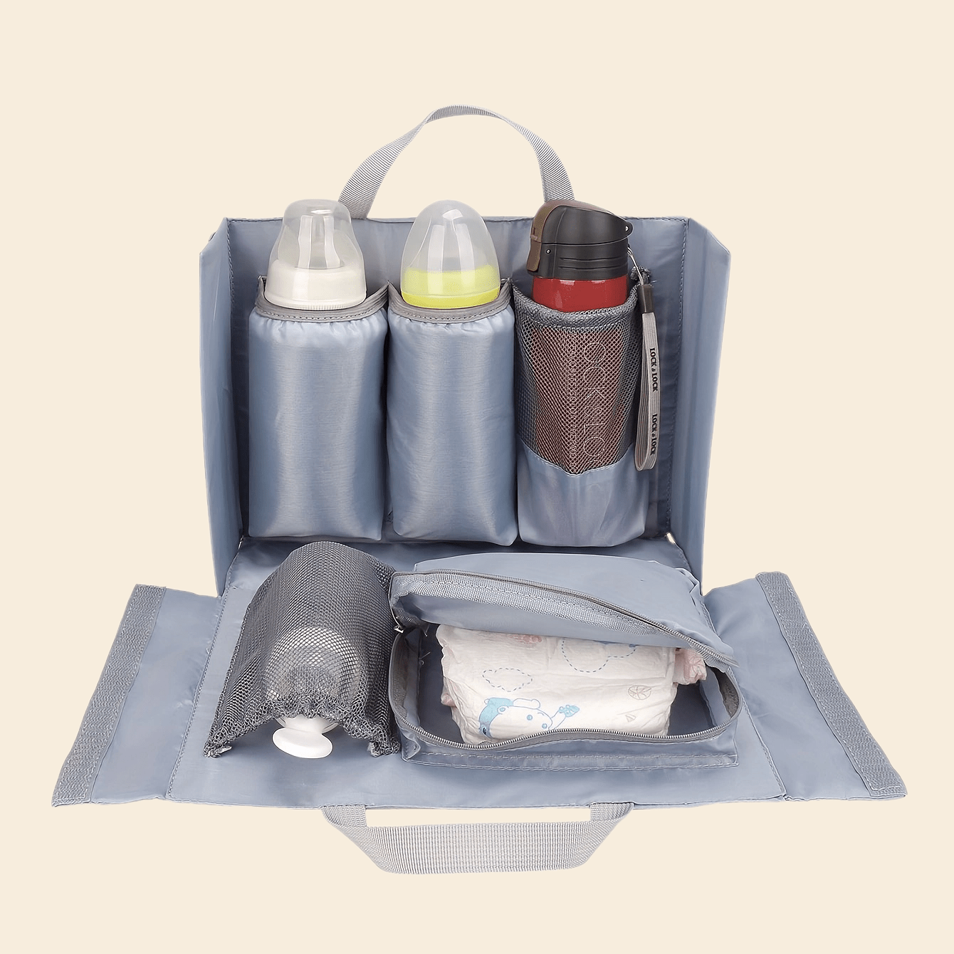 Multifunctional Diaper Bag Organizer Insert – Removable with Insulated Pocket