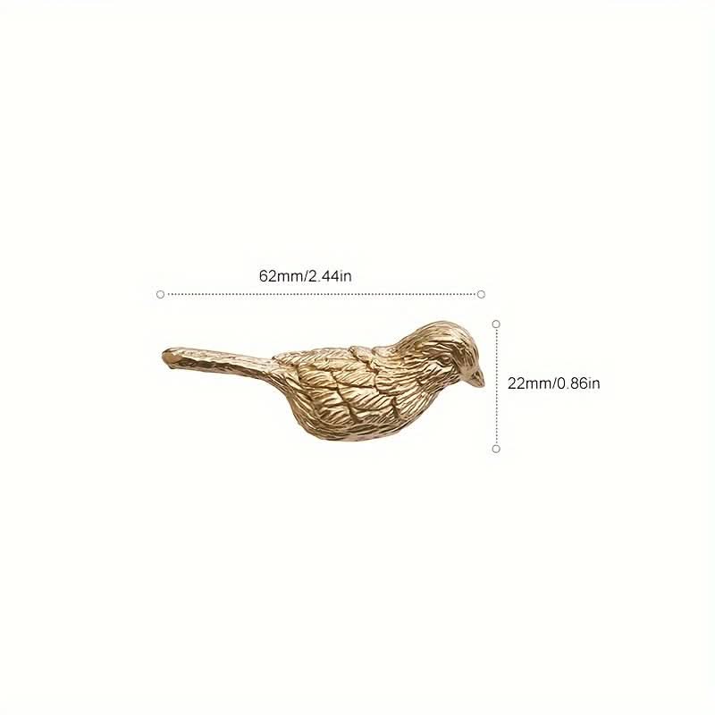 2-Pack Brass Bird-Shaped Cabinet Pulls – Polished Golden Bar Handles