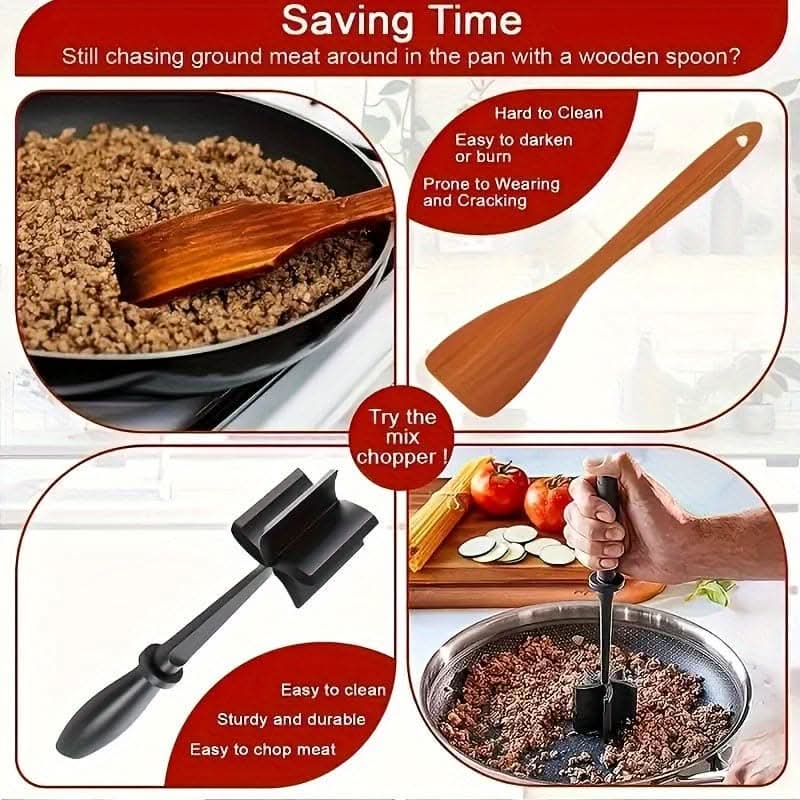 Meat Chopper and Shredder - Heat-Resistant Pulverizer for Ground Beef, Turkey, and More