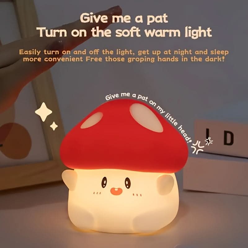Mushroom Cartoon Night Light, USB Powered