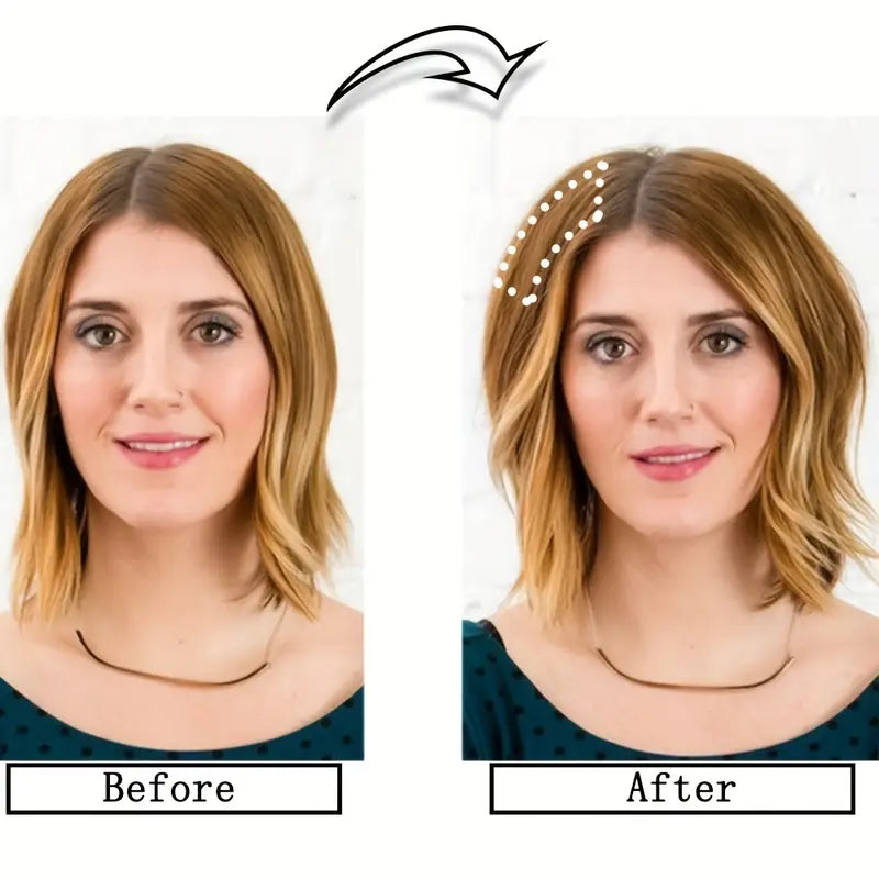 Brown Black Straight Hair Root Pad for Women – Fluffy Volumizing Insert Wig Piece