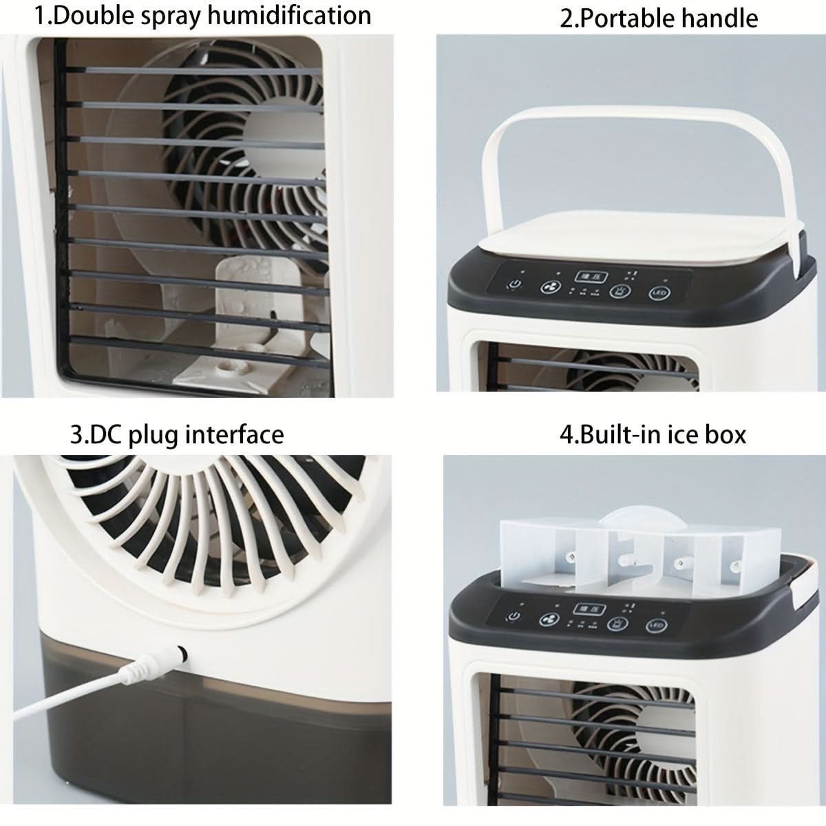 Mini Evaporative Air Cooler with Misting – USB Powered 3-Speed Personal Fan