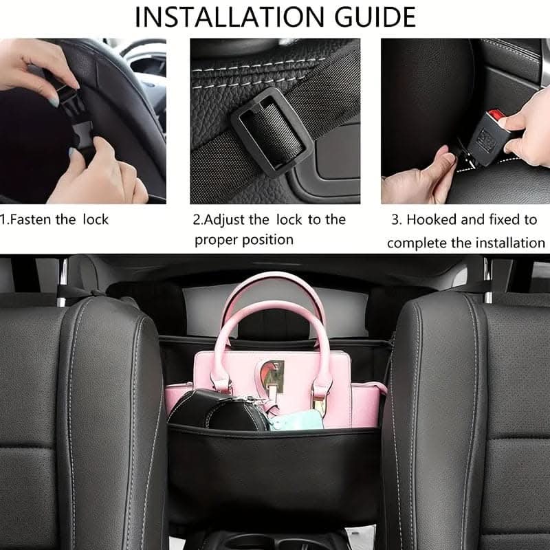 Backseat Car Organizer, Car Storage Pocket Storage Pouch, Seat Back Organizer For Drinks Document, Black