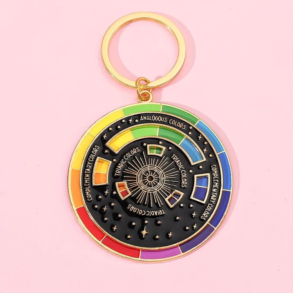 Triadic Color Wheel Alloy Keychain – Artist Gift