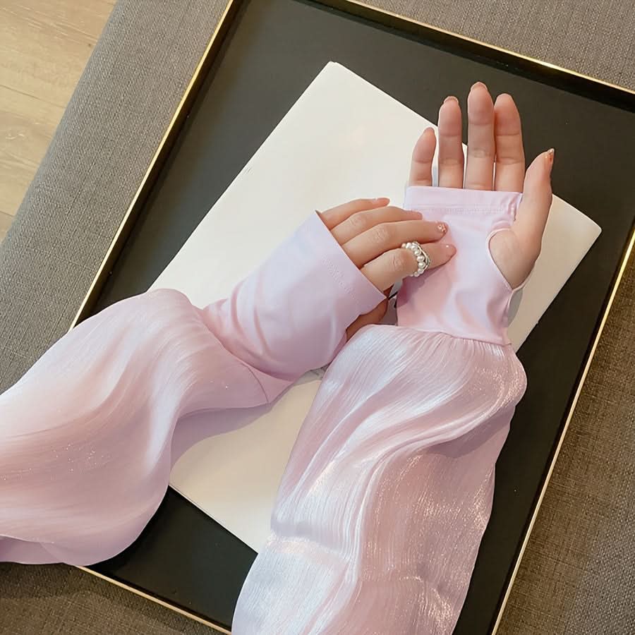 Women’s Ice Silk Cooling Arm Sleeves – Breathable Sun Protection