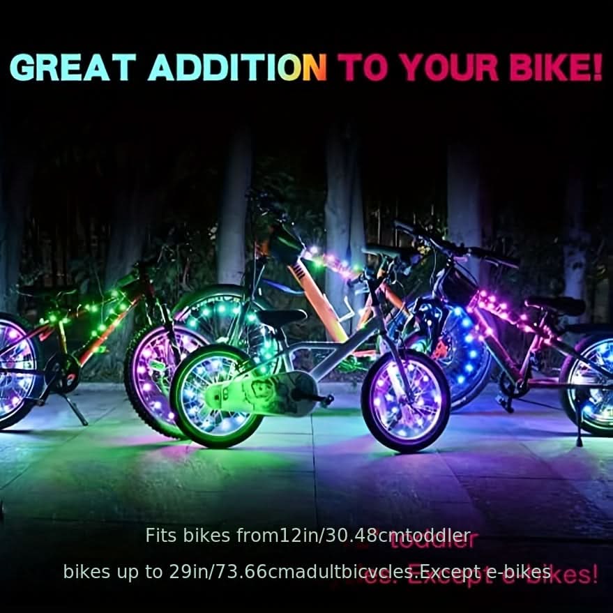 Battery-Powered LED Bike Spoke Lights – Night Visibility Safety