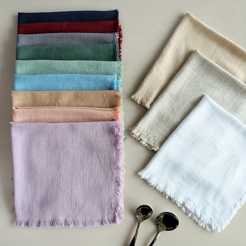 1 pc. Cotton & Linen Napkin Set - Tassel Design, Versatile Kitchen Towel