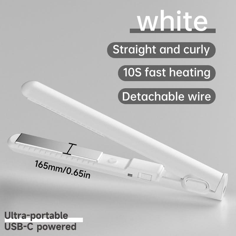 2-in-1 Mini Hair Straightener & Curler – USB-Powered Travel Styler