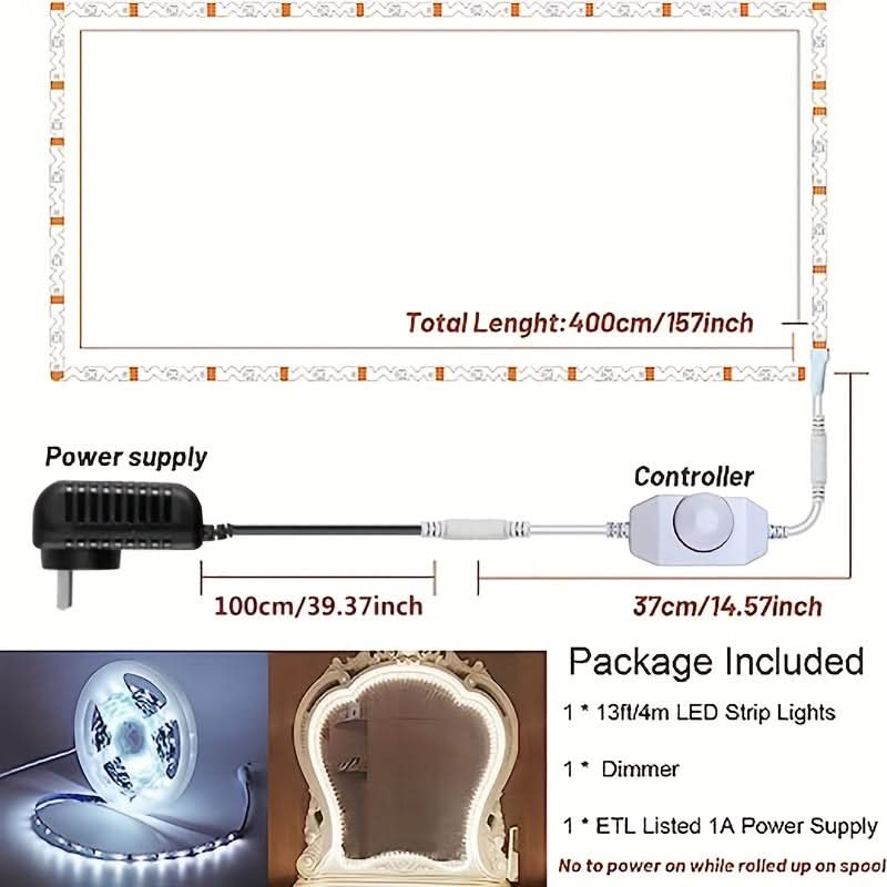 13ft LED Vanity Mirror Light Kit
