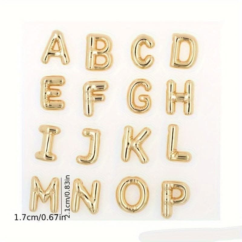 Chunky Golden Alphabet Balloon Pendant Necklace – Stainless Steel