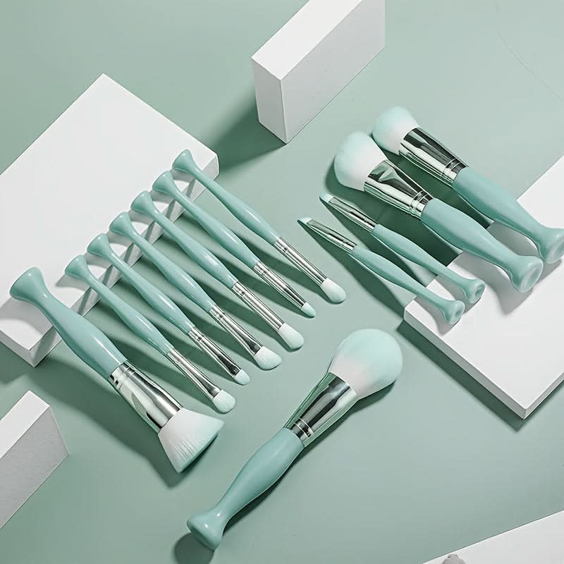 12-Piece Premium Makeup Brush Set with Nylon Bristles