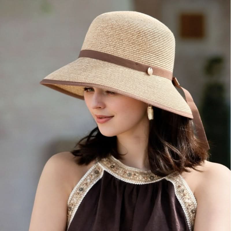 Women’s Luxury Straw Sun Hat – Close Weave, Breathable, UV Protection