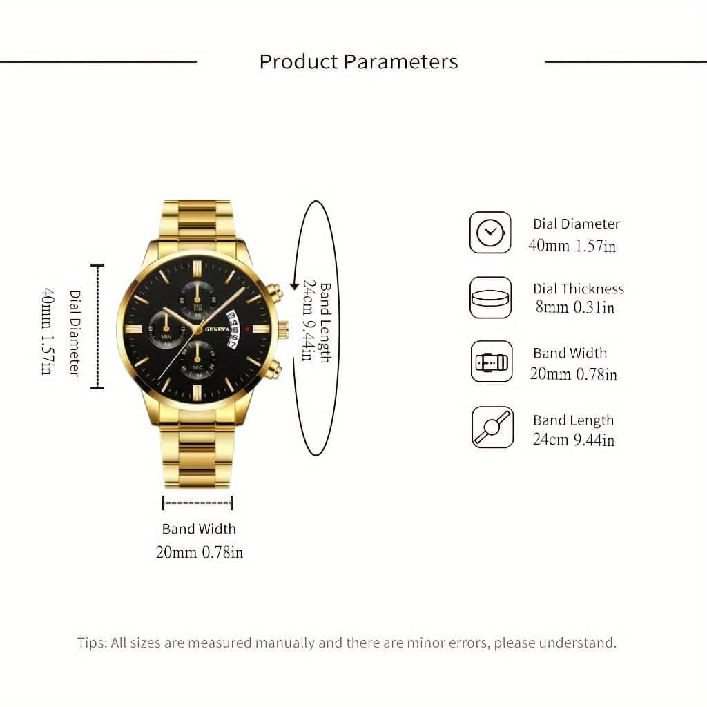 Classic Retro Men's Watch – Elegant Stainless Steel with Calendar