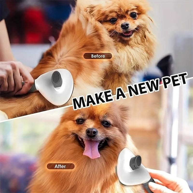Self-Cleaning Dog Slicker Brush for Deshedding