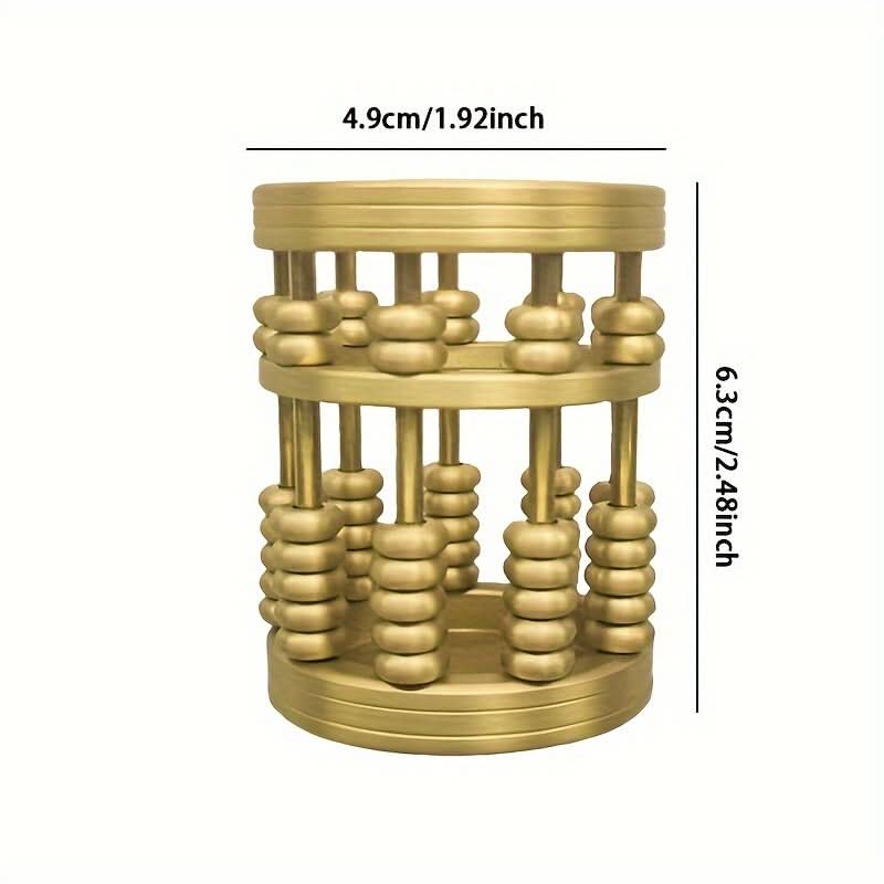 Elegant Brass Mini Abacus Desk Organizer
