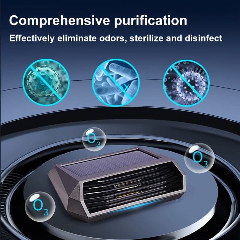 Solar-Powered Car Air Purifier –With USB Type-C Charging