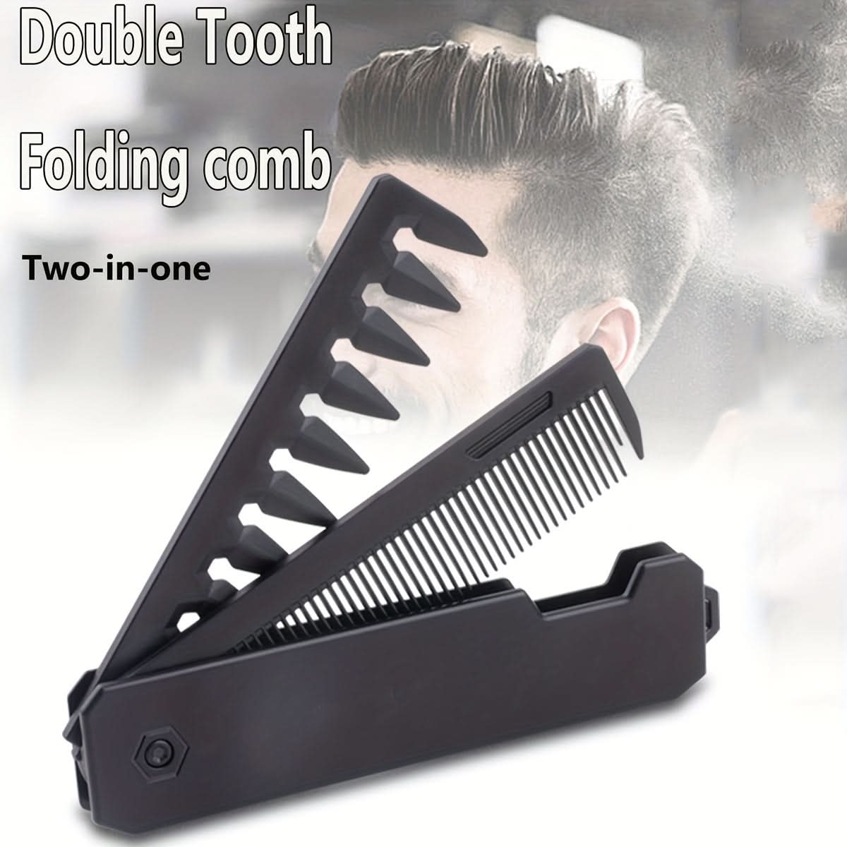 Portable Dual-Tooth Folding Hair Comb