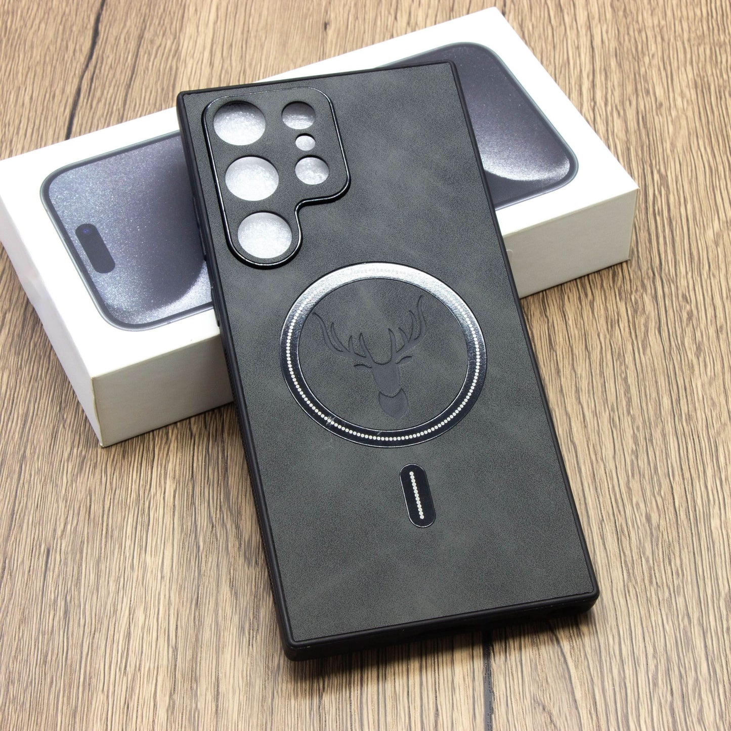 Vintage Faux Leather Galaxy Case, MagSafe-Compatible