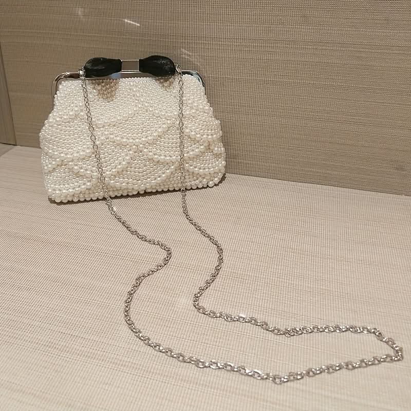 Mini Pearl Beaded Clutch Bag for Women