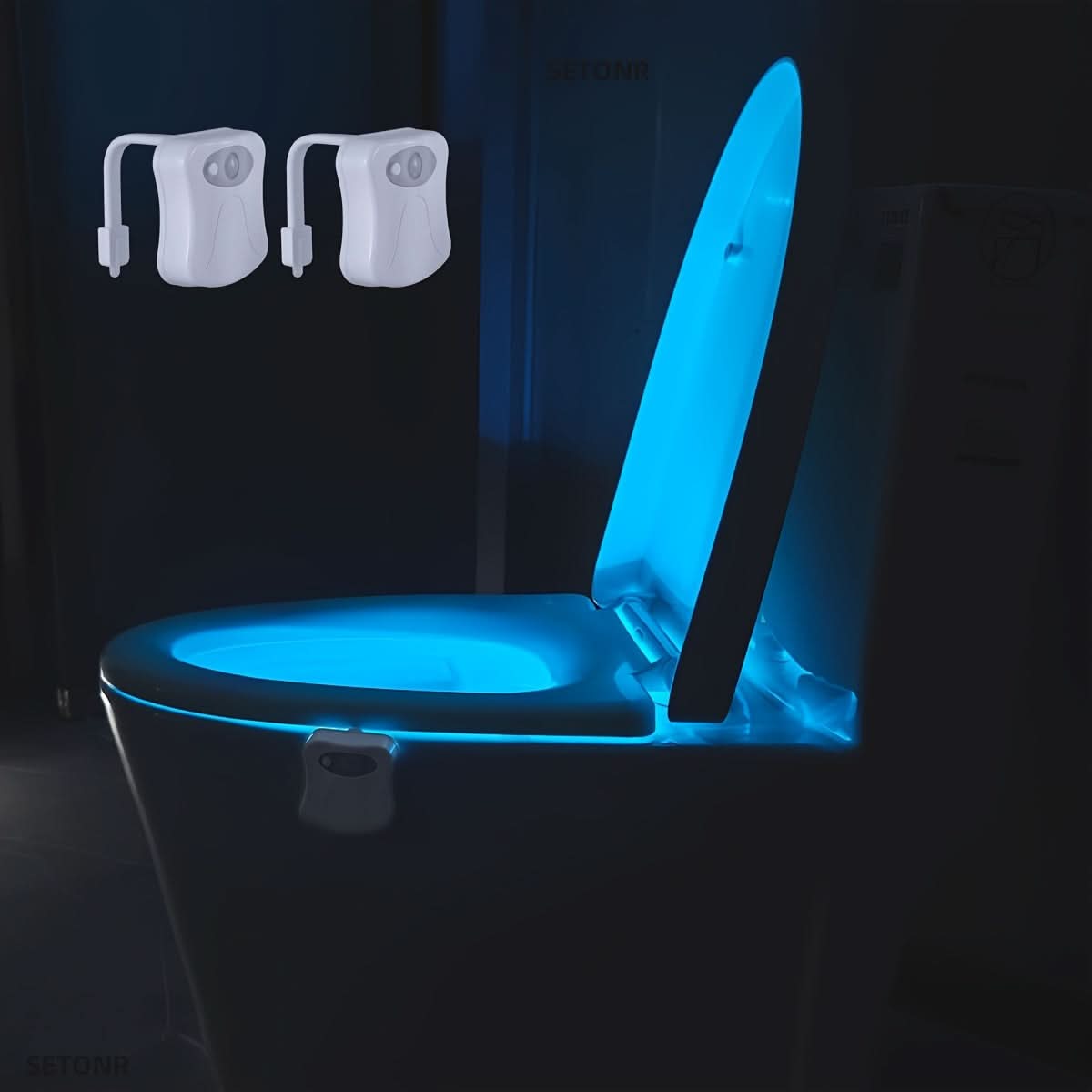 2-Pack 16-Color Motion Sensor Toilet Seat Light
