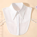 White Chiffon Detachable Faux Half Collar