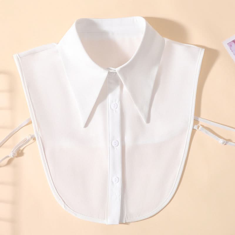 White Chiffon Detachable Faux Half Collar
