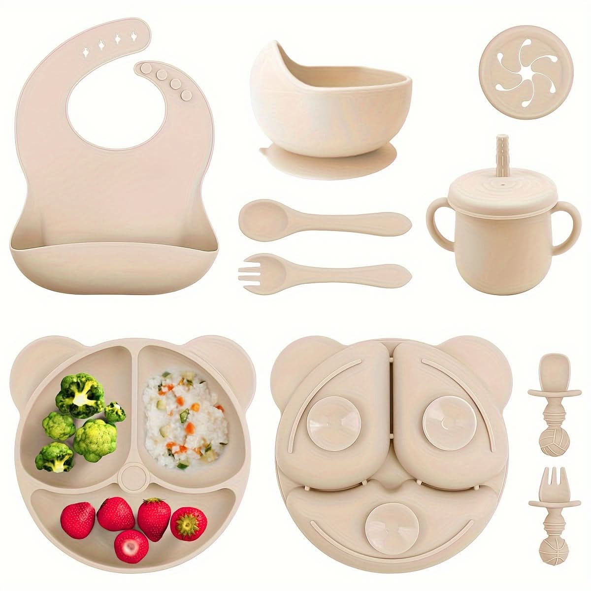 10-Piece BPA-Free Silicone Toddler Feeding Set