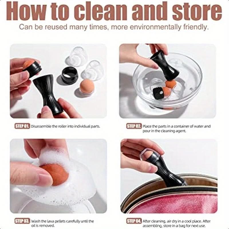 2PCS JPNK Volcanic Oil-Absorbing Face Roller – Reusable Natural Stone Facial Tool for Oily Skin & Massage