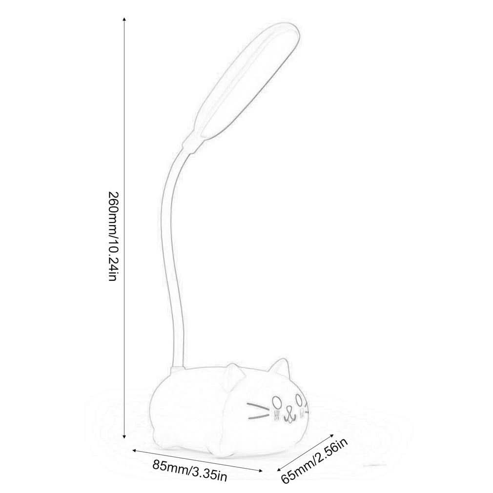 Cute Cartoon Cat LED Table Lamp – USB Rechargeable