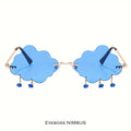 Frameless Cloud & Raindrop Sunglasses - Y2K Style, Novelty Fashion Glasses
