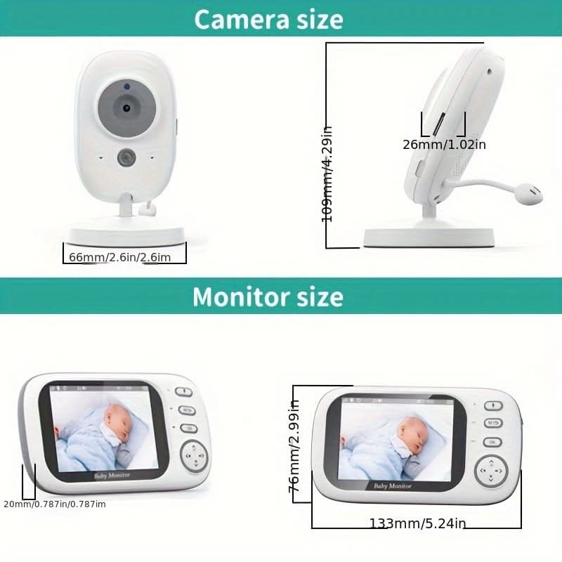 Wireless Video Monitor with Camera, Audio, Night Vision & Temperature Monitoring