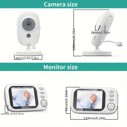 Wireless Video Monitor with Camera, Audio, Night Vision & Temperature Monitoring