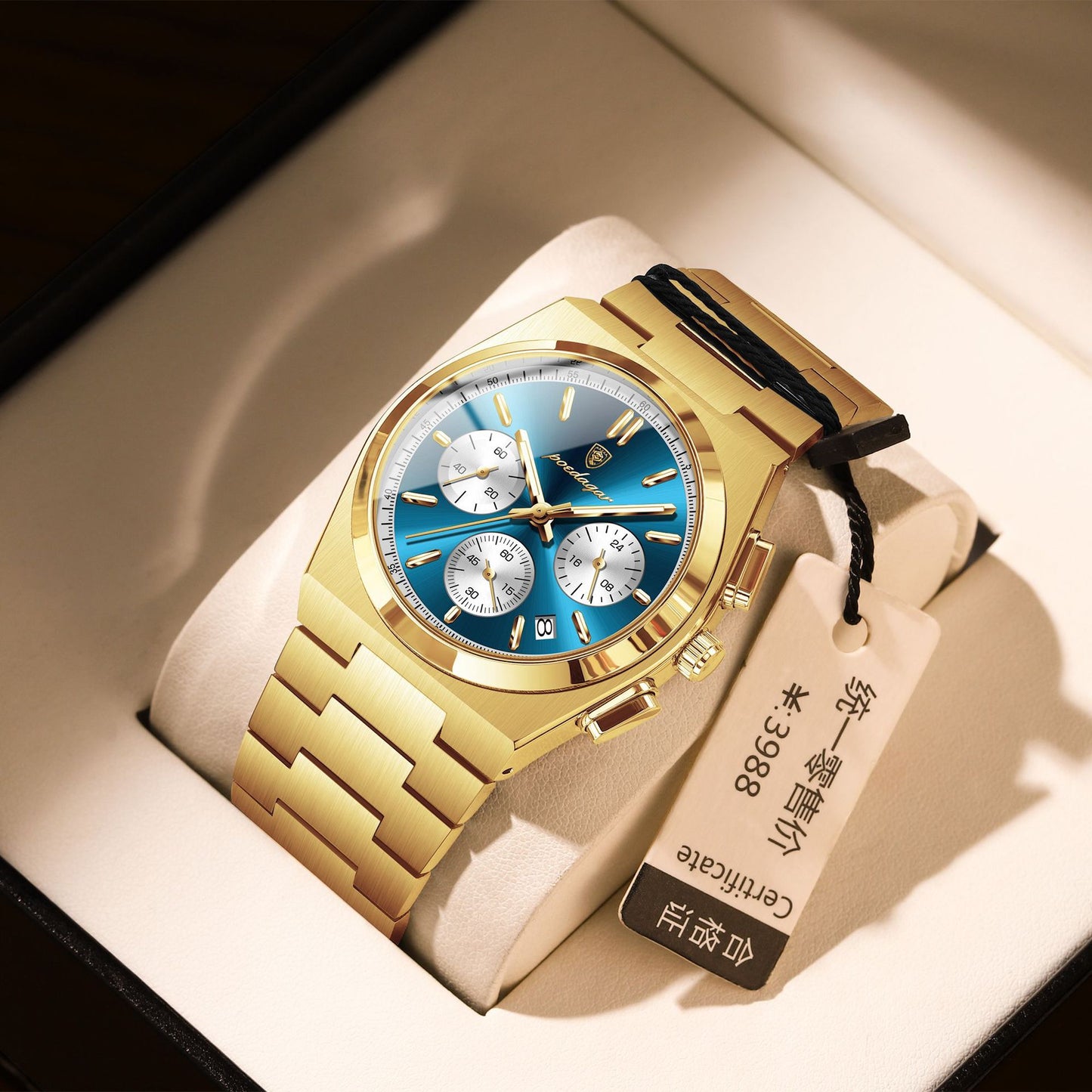Poedagar 970 Multifunctional Luminous Thin Watch For Men