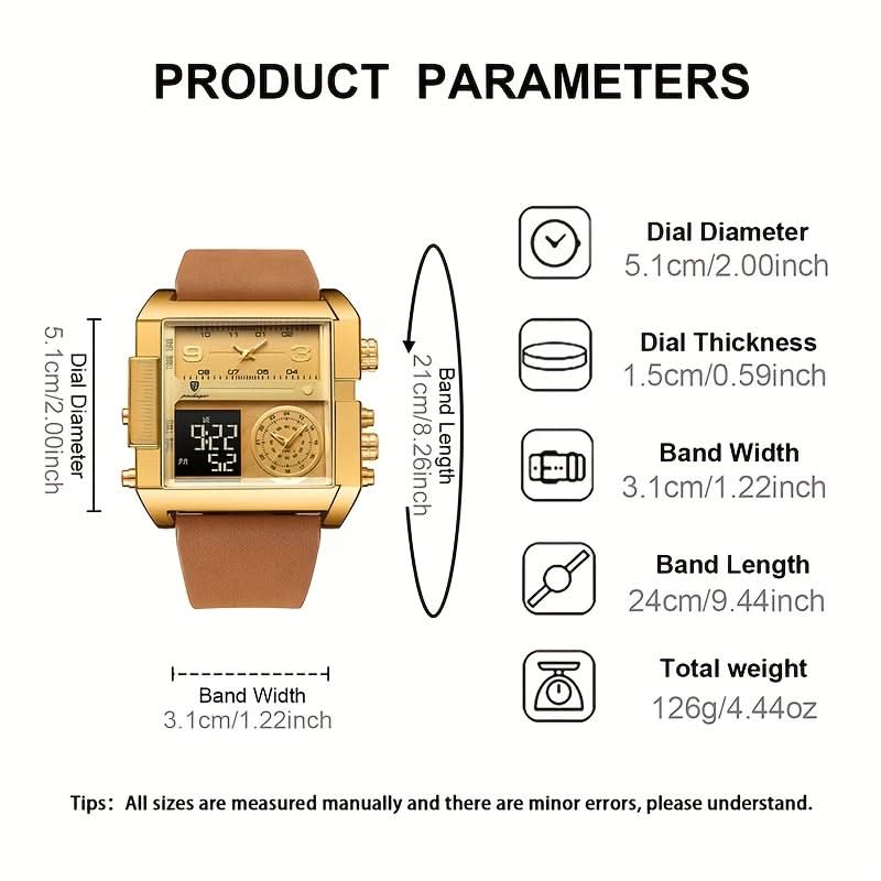 Men's Fashionable Square Quartz Wrist Watch