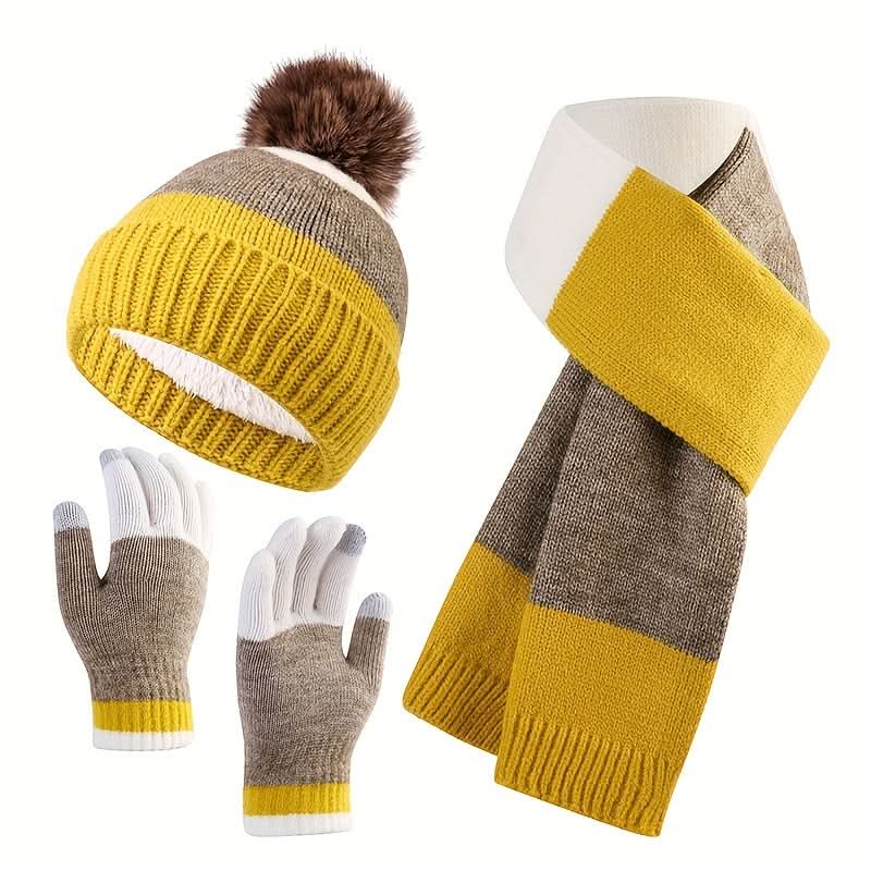 3-Piece Knitted Winter Accessory Set