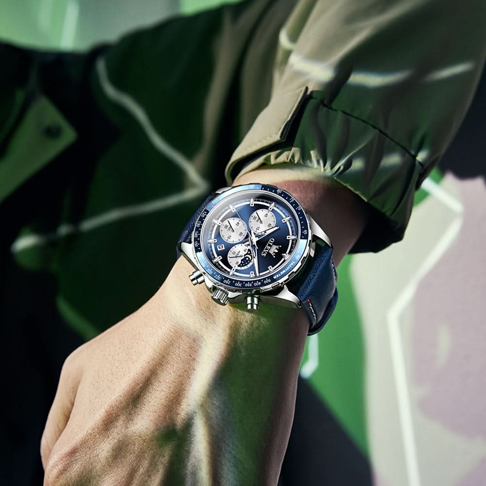 OLEVS Men's Luxury Chronograph Moon Phase Watch