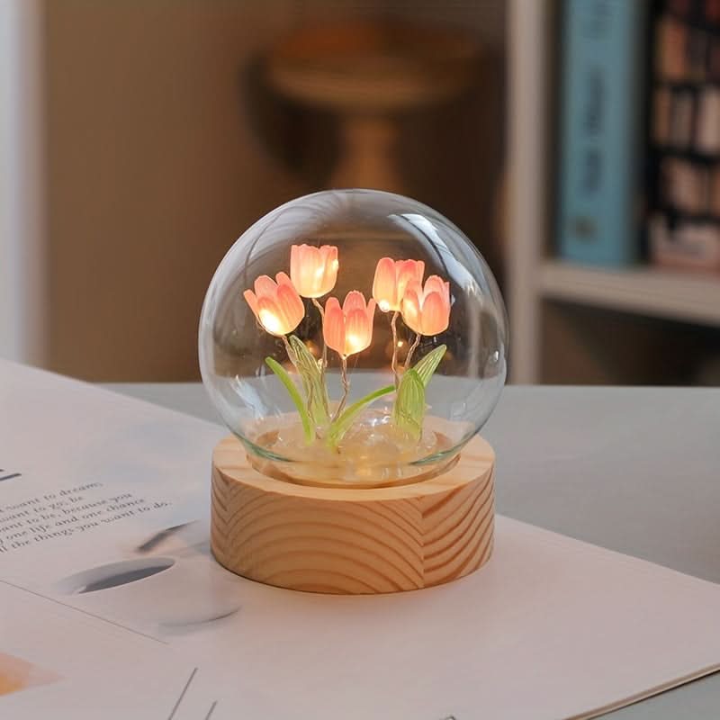 Mini Tulip Night Light – Handcrafted Floral Table Lamp