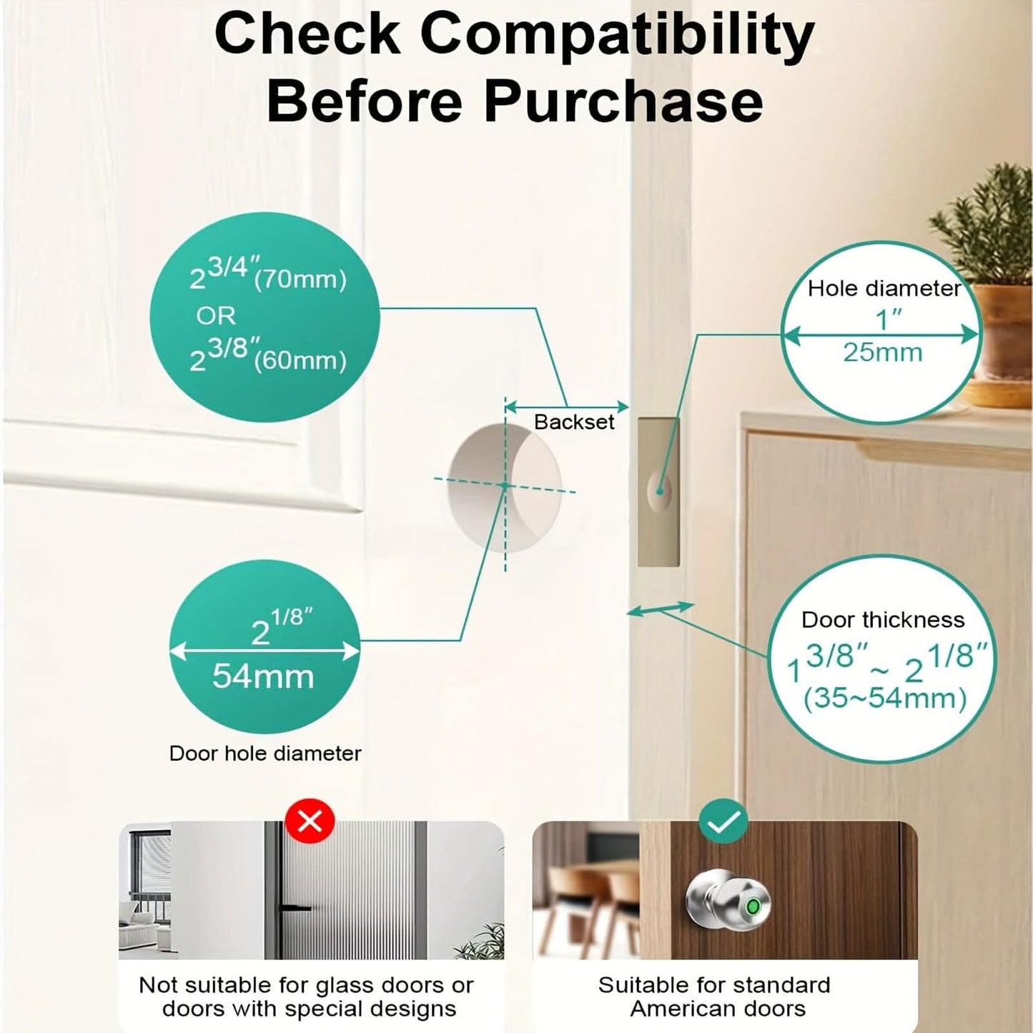 Smart Biometric Fingerprint Door Lock - App Control & Rechargeable