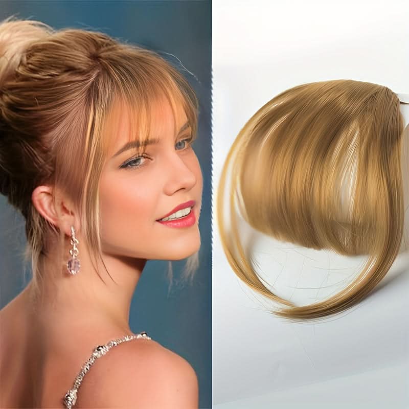 Elegant Synthetic Hair Extensions with Sideburns – Clip-In Bangs