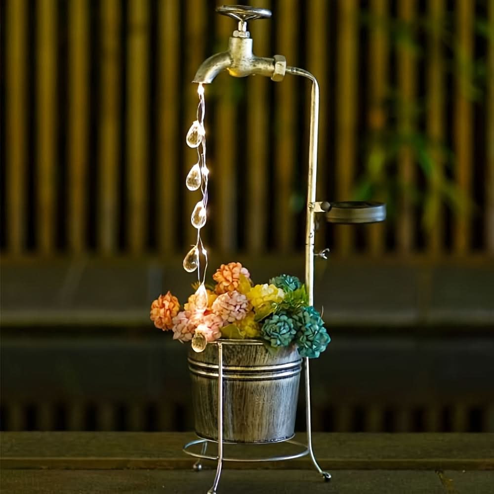 Solar LED Faucet Light, Water Drop Design