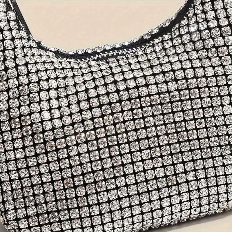 Silver Rhinestone Evening Clutch for Women
