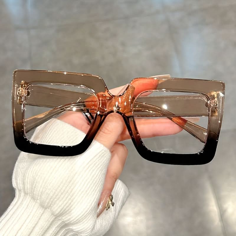 Oversized Stylish Large Square Frame Clear Lens Glasses – Fashionable Everyday Spectacles