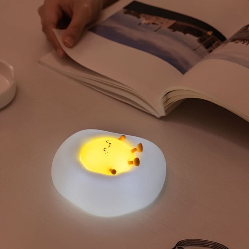 Cute Cartoon Egg Night Light – Dimmable LED Lamp with Timer & USB Charging