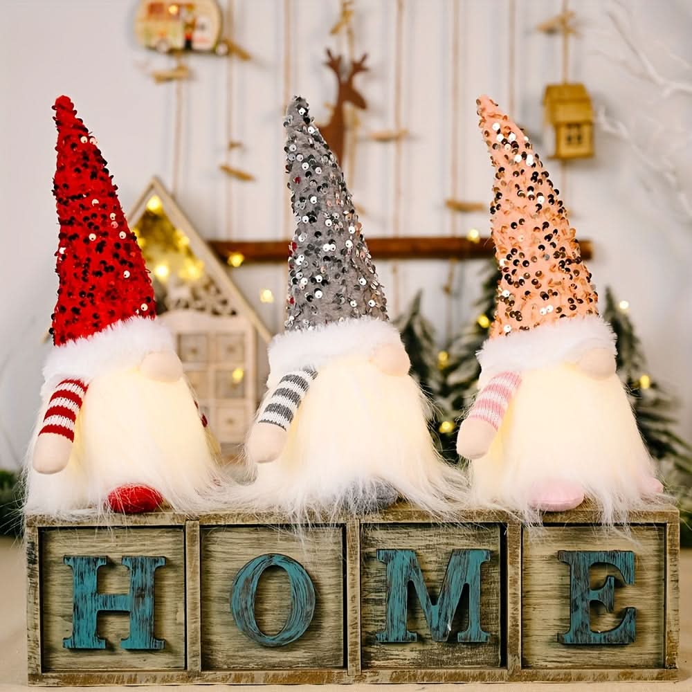 3-Piece Christmas Gnome Decor Set - Cute & Cozy