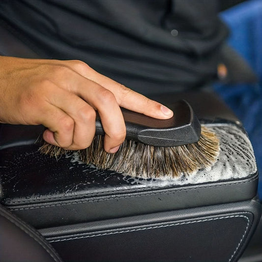 Premium Horsehair Leather Cleaning Brush – Car Interior