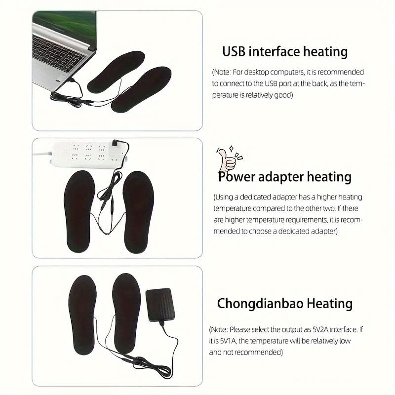 USB Heated Insoles – Washable, Custom Fit Warmth