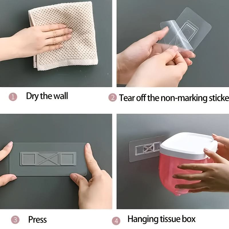 Wall-Mounted Tissue Holder with Storage Shelf – Bathroom Organizer