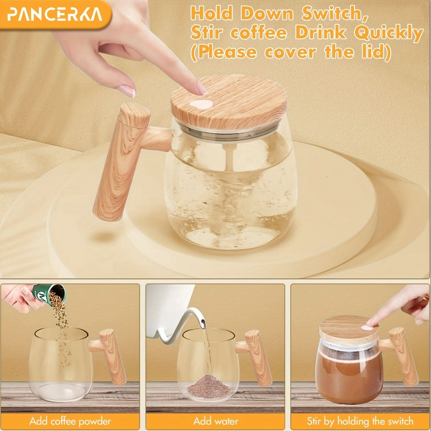 400ml Electric Self-Stirring Mug – Automatic Mixing Glass Cup
