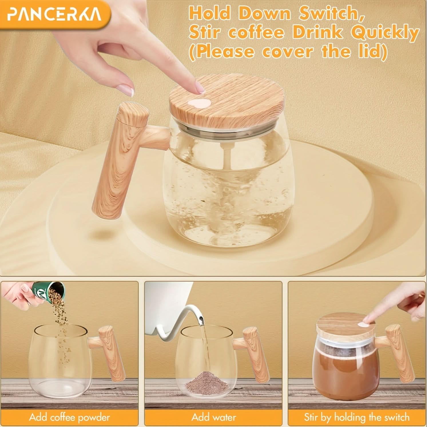 400ml Electric Self-Stirring Mug – Automatic Mixing Glass Cup