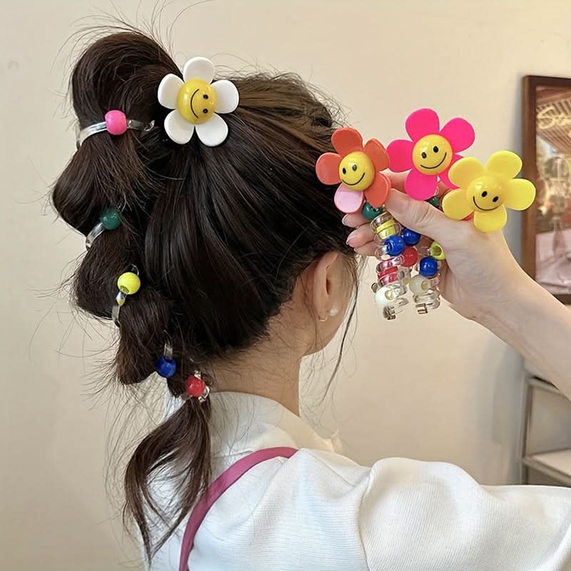 4PCS Sunflower Spiral Hair Ties Set